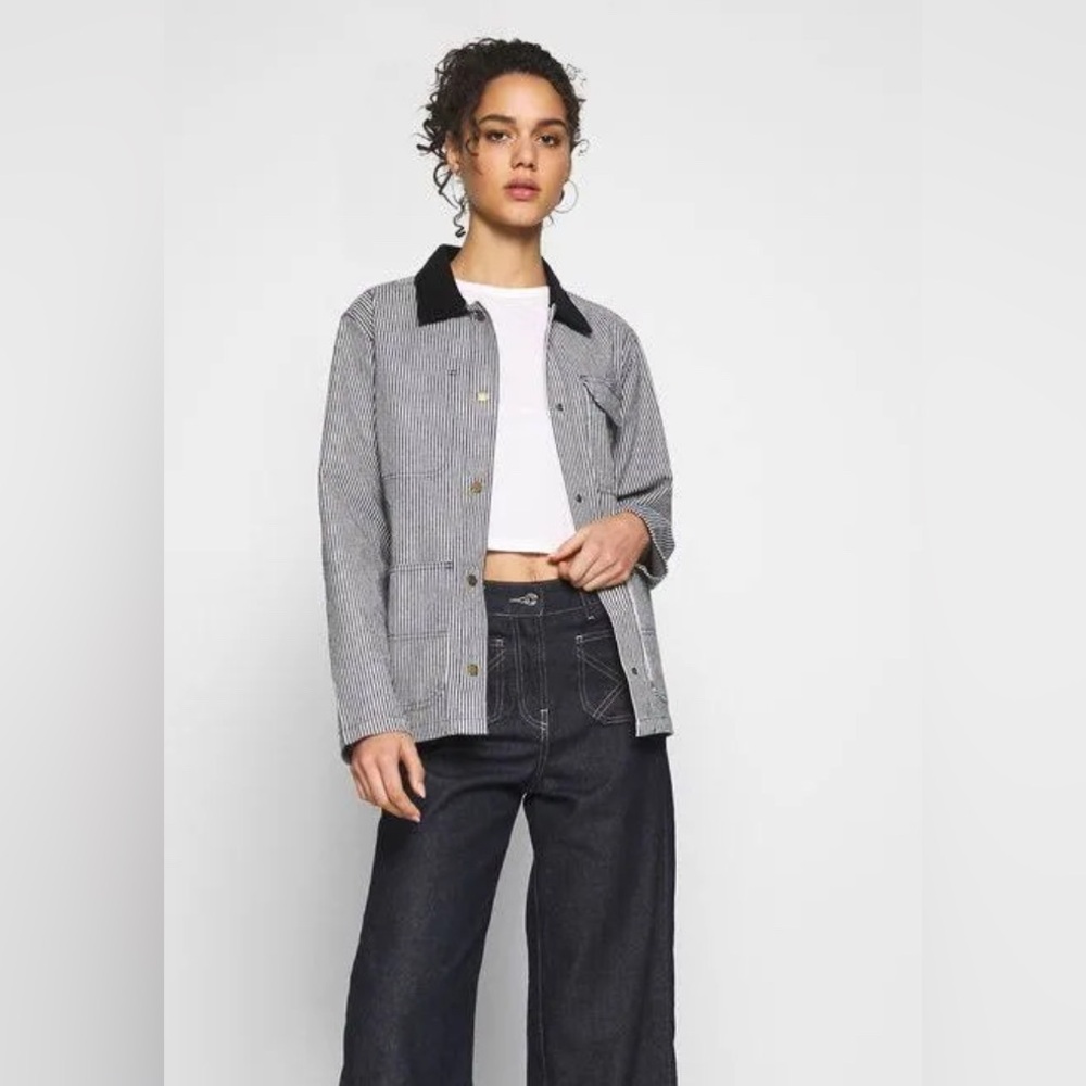 Pinstripe chore jacket small